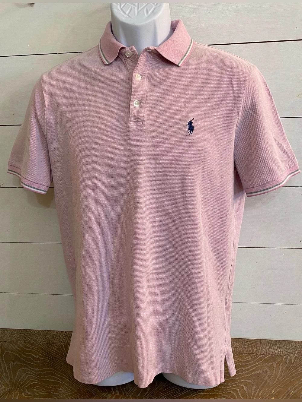Polo Ralph Lauren Men’s Sz S Heather Pink Classic Fit Stretch Birdseye Polo